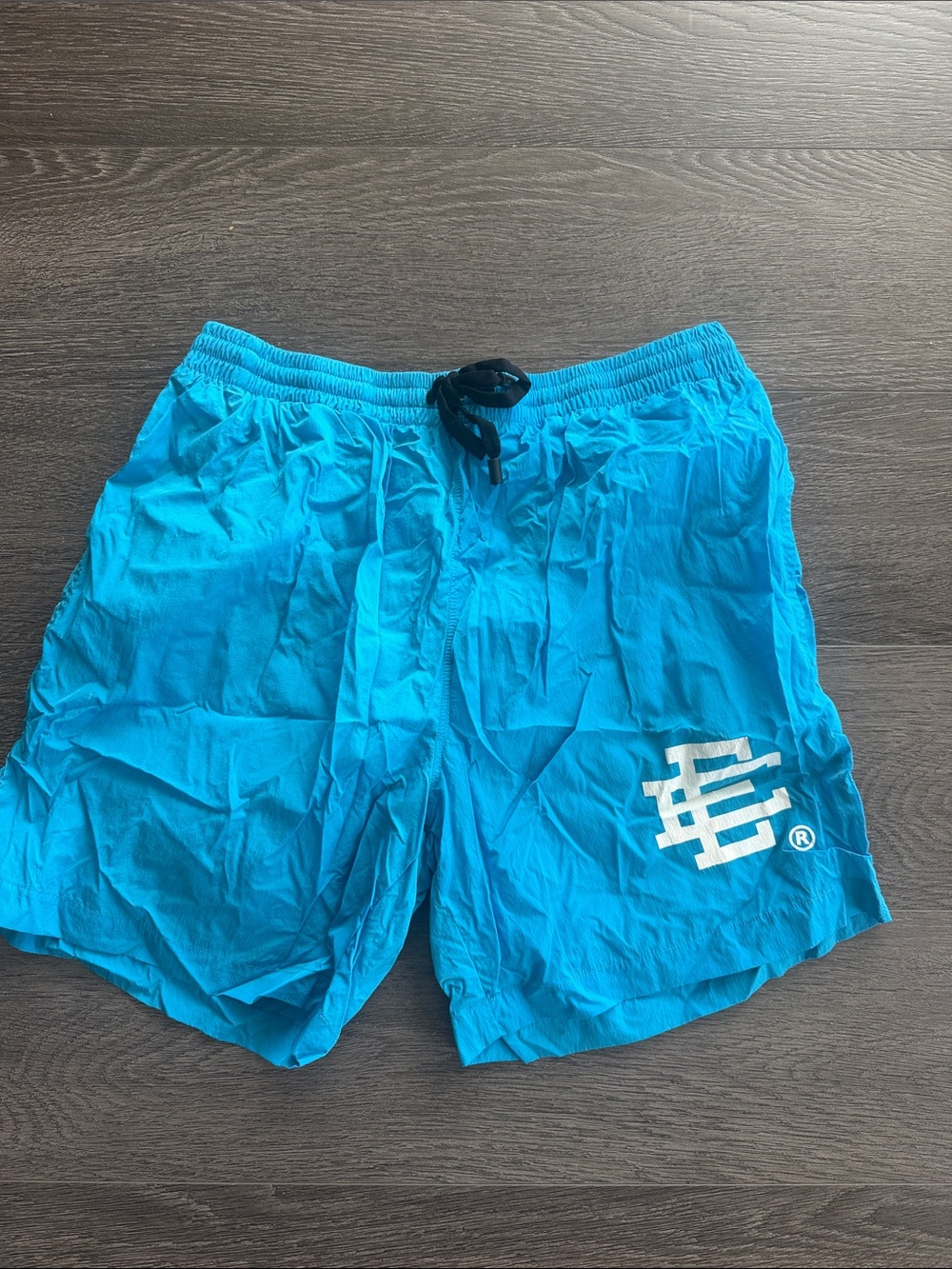 Eric Emanuel Bright Turquoise Swim Trunks with White Logo